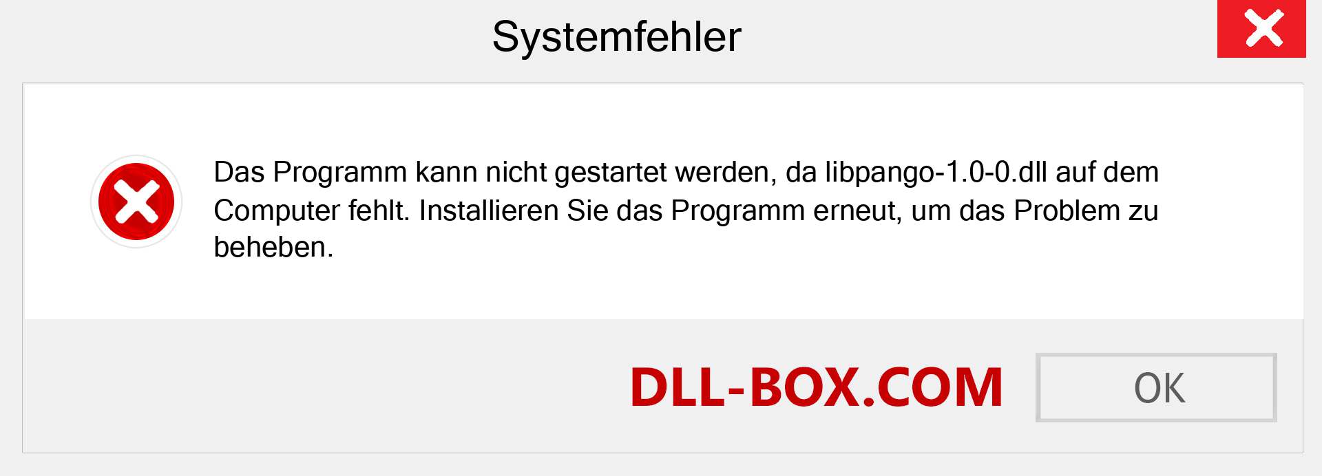 libpango-1.0-0.dll-Datei fehlt?. Download für Windows 7, 8, 10 - Fix libpango-1.0-0 dll Missing Error unter Windows, Fotos, Bildern