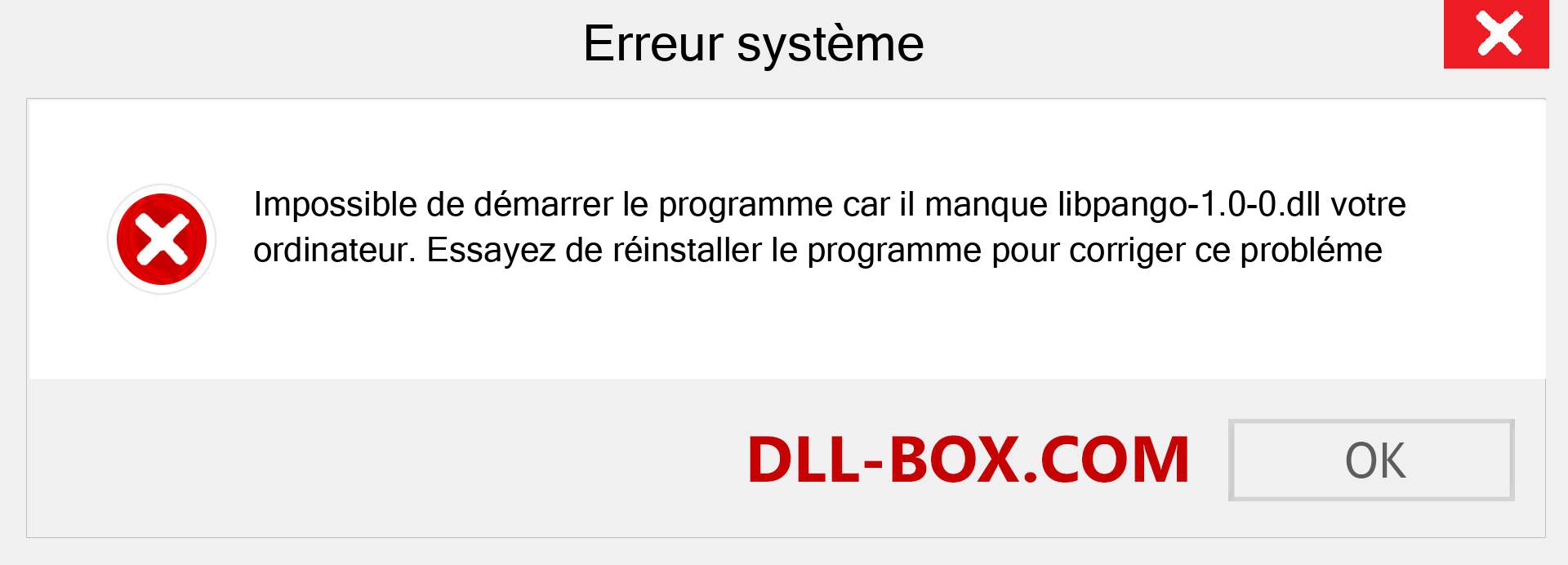 Le fichier libpango-1.0-0.dll est manquant ?. Télécharger pour Windows 7, 8, 10 - Correction de l'erreur manquante libpango-1.0-0 dll sur Windows, photos, images